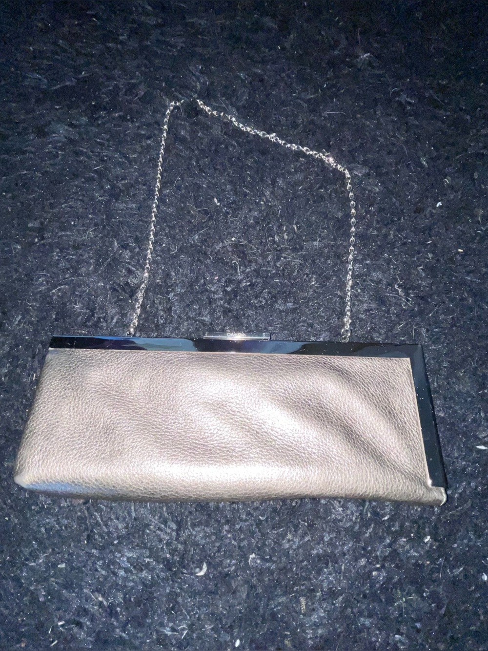 Calvin Klein Metallic Evening Clutch with Chain Strap